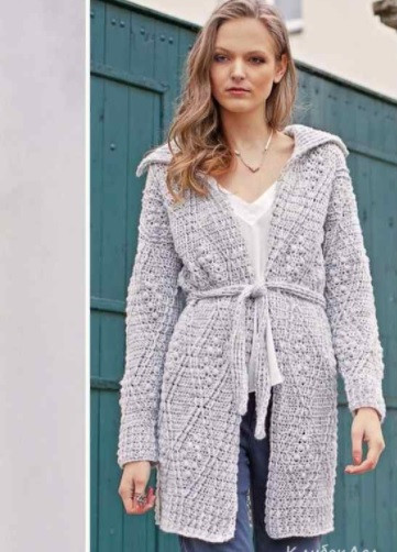 ​Crochet Cardigan with Rhombs