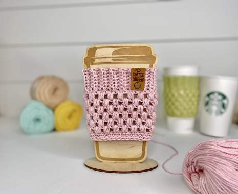 Complete Guide to Crocheting a Dust Pink Cup Cozy Using Puff Stitches Complete Guide to Crocheting a Dust Pink Cup Cozy Using Puff Stitches
