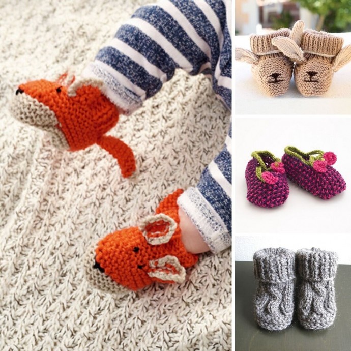 Inspiration. Knit Baby Booties.