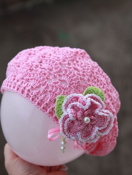 ​Crochet Summer Beret for Baby Girl