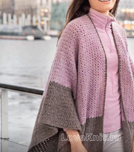 ​Crochet Two-Colored Poncho