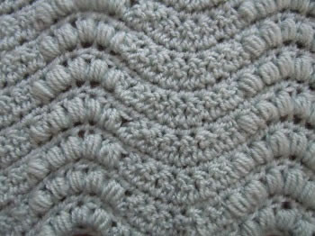 ​Crochet Wavy Pattern of Puff Stitches