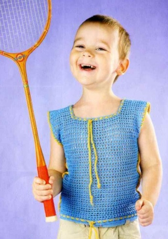 ​Light-Blue Crochet T-Shirt