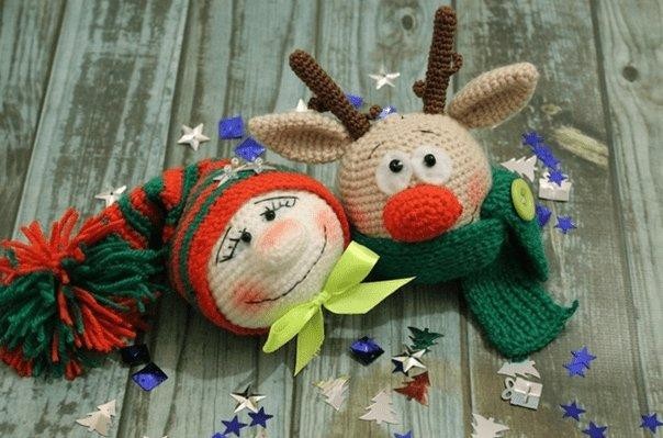 Christmas Ball with Gnome and Deer Christmas Ball with Gnome and Deer