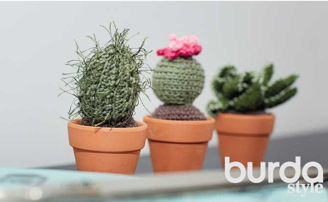 ​Crochet Cactus in Ceramic Flower-Pot