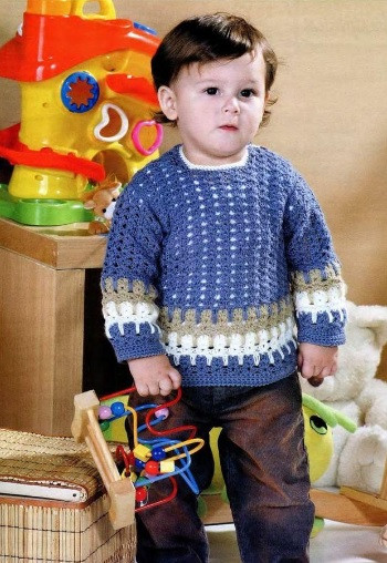 ​Crochet Baby Boy Pullover