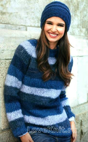 Complete Guide for Knitting a Stylish Blue Yarn Sweater with Colorful Details