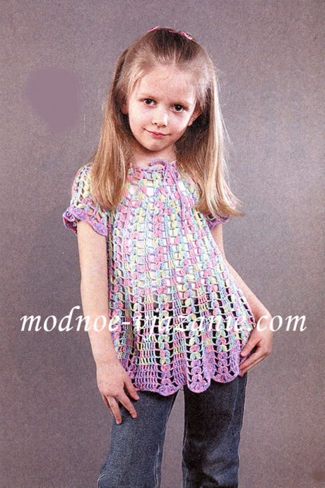 ​Melange Crochet Girl’s Tunic