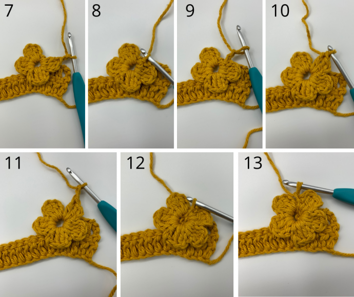 Step-By-Step Crochet Instructions for Floral Patterns with Detailed Row Guidance