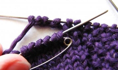 Purple Knit Mittens