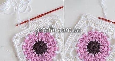 Paeonia Square Crochet Blanket and Cushion Paeonia Square Crochet Blanket and Cushion