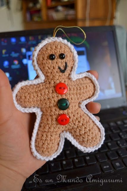 Inspiration. Crochet Gingerbread Man.