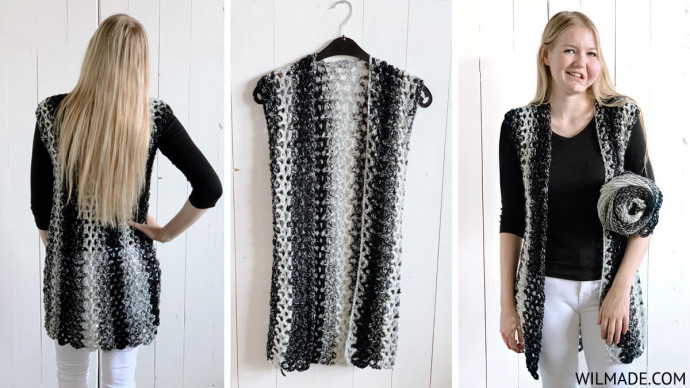 Inspiration. Long Crochet Vests.