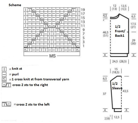 Complete Knitting Instructions for a Stylish Pullover with Rhombs Pattern