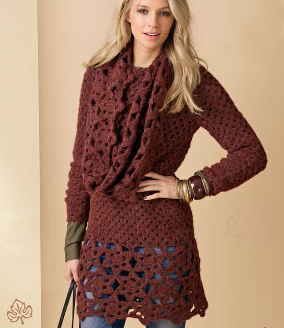 Crochet Brown Tunic