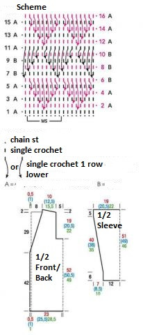 Complete Crochet Instructions for Stylish Sweaters with Ecru and Mélange Anthracite Yarn