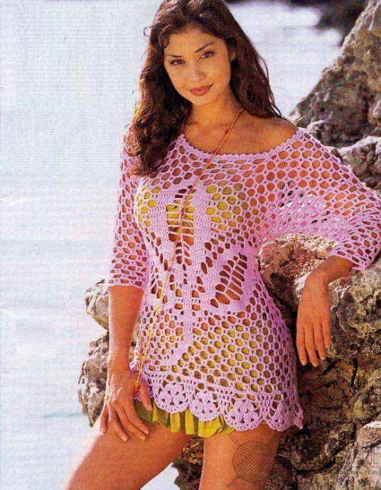 Essential Crochet Guide: Creating a Beautiful Tunic with Pink Yarn and Net Patterns Essential Crochet Guide: Creating a Beautiful Tunic with Pink Yarn and Net Patterns