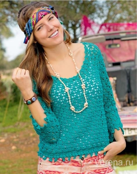 ​Crochet Emerald Pullover