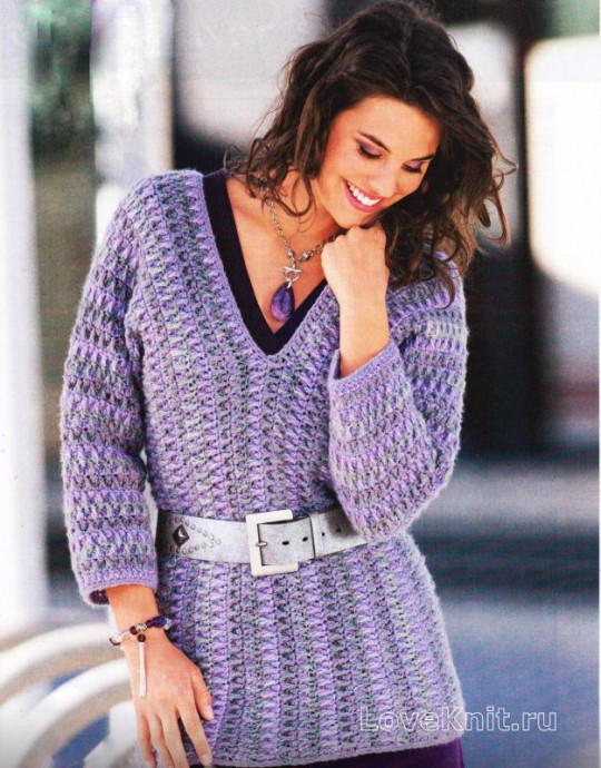 ​Crochet Lavender Pullover