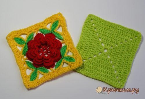 Crochet Oven Cloth with Flower