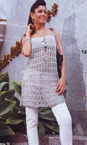 ​Silver Grey Crochet Tunic