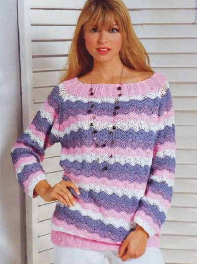 Stripped Crochet Pullover
