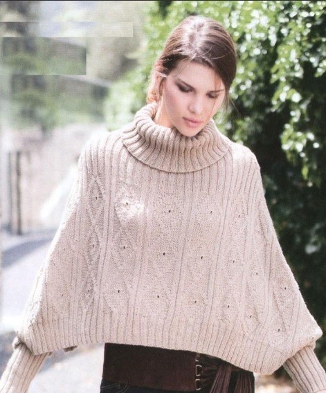 Knit Poncho-Sweater Knit Poncho-Sweater
