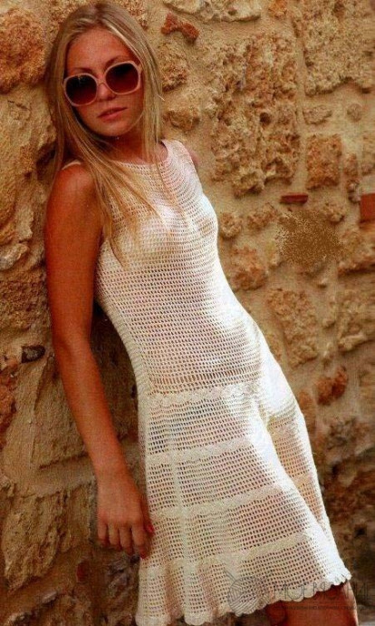 ​Crochet Beige Dress