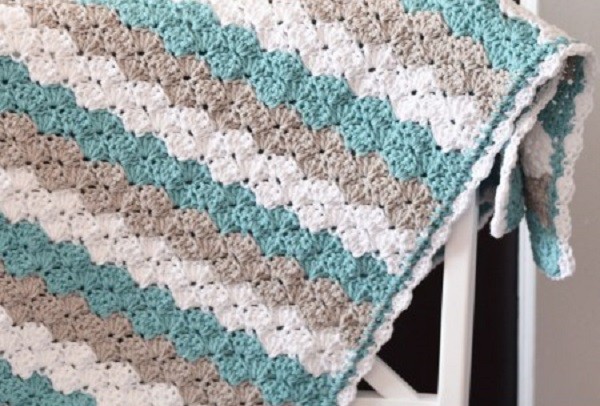 Helping our users. ​Simple Crochet Shell Baby Blanket.