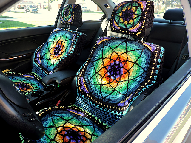 Inspiration. Crochet Seat Cover for Cars.