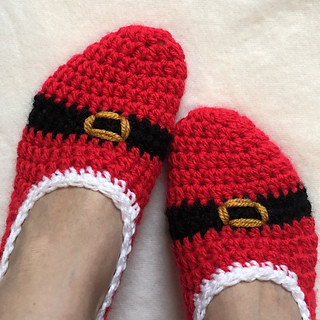 Crochet Santa Slippers