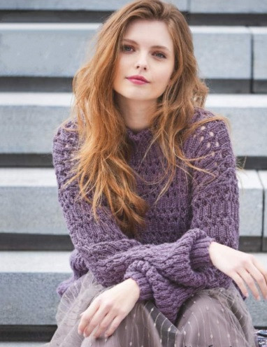 Knit Pullover with Relief Rib Knit Pullover with Relief Rib