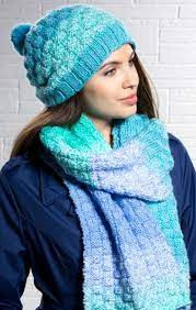 Inspiration. Knit Set of Hat and Scarf.