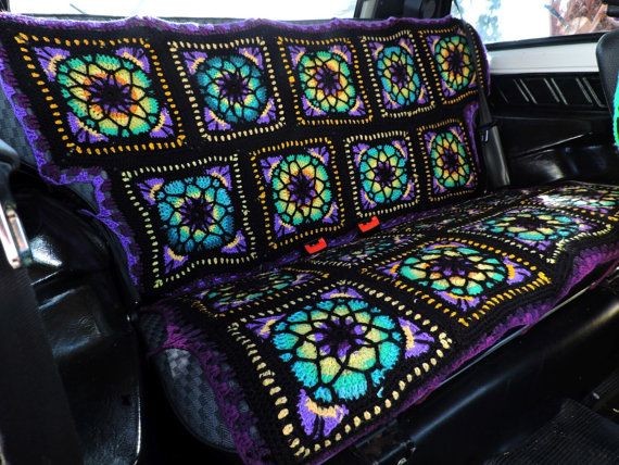 Inspiration. Crochet Seat Cover for Cars.