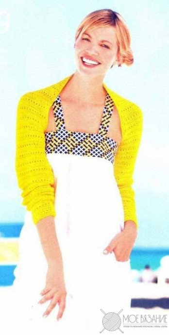 ​Yellow Crochet Bolero