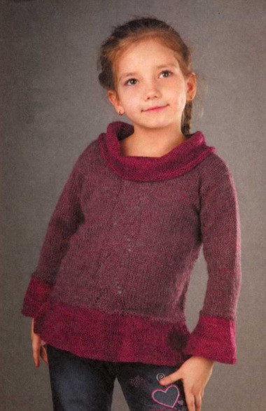 ​Knit Crimson Pullover for Girl