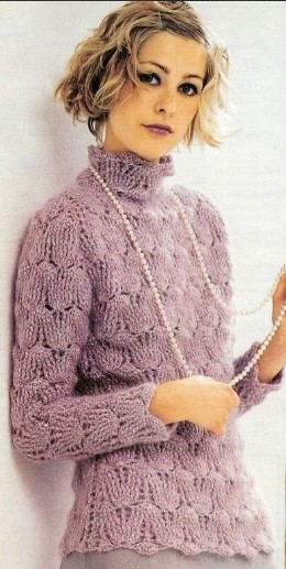 Lavender Crochet Pullover