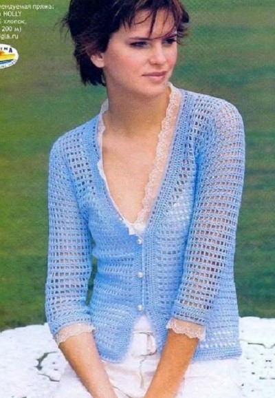 Light-Blue Crochet Jacket Light-Blue Crochet Jacket