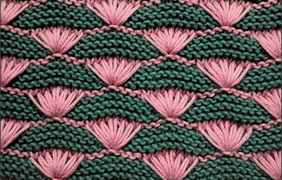 Shells on Garter Stitch Background Shells on Garter Stitch Background