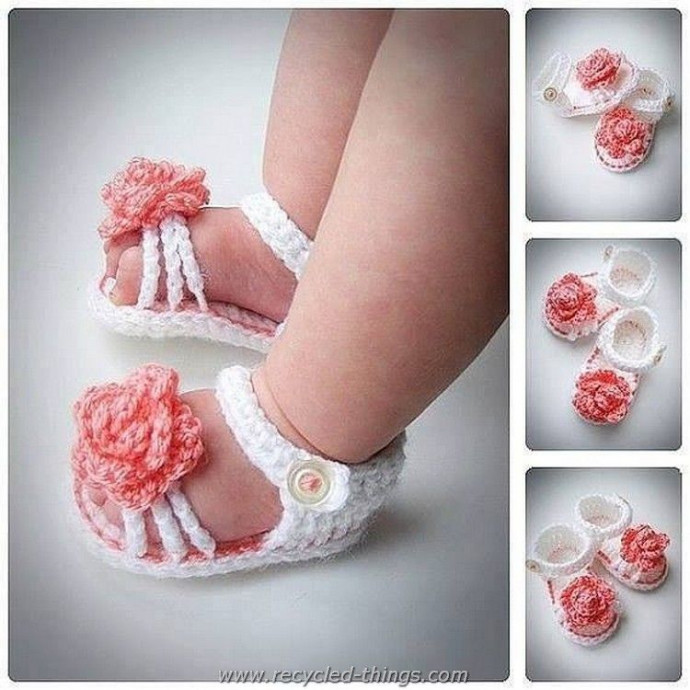 Inspiration. Crochet Baby Sandals.