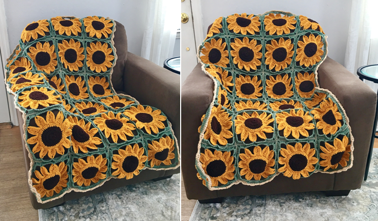 Helping Ann. ​3D Sunflower Crochet Blanket