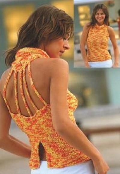 Knit Top with Open Back