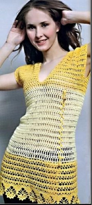 ​Yellow Crochet Tunic