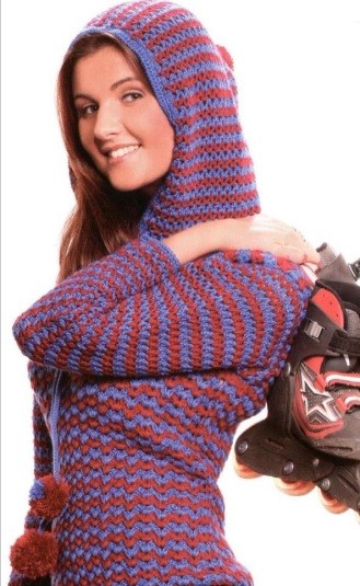 ​Crochet Two-Colored Hoodie