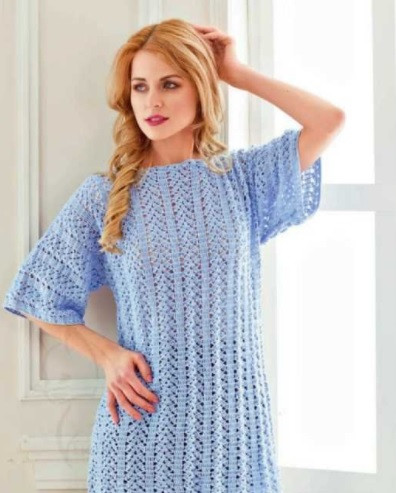 ​Light-Blue Crochet Pullover