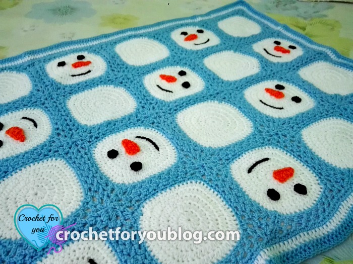 Crochet Snowman Squares Blanket Crochet Snowman Squares Blanket