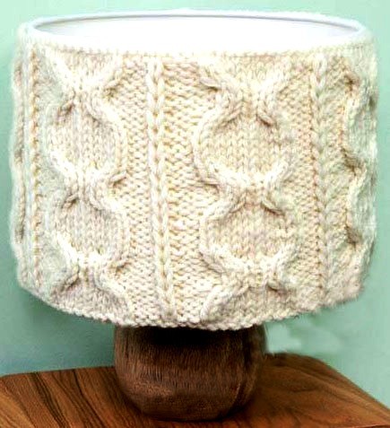 ​Knit Lamp Shade with Cables Pattern
