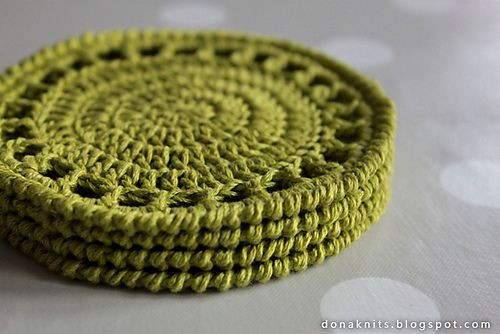 Inspiration. Knit Coasters.