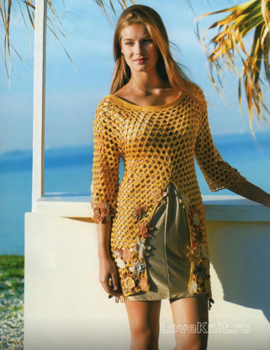 ​Crochet Yellow Tunic