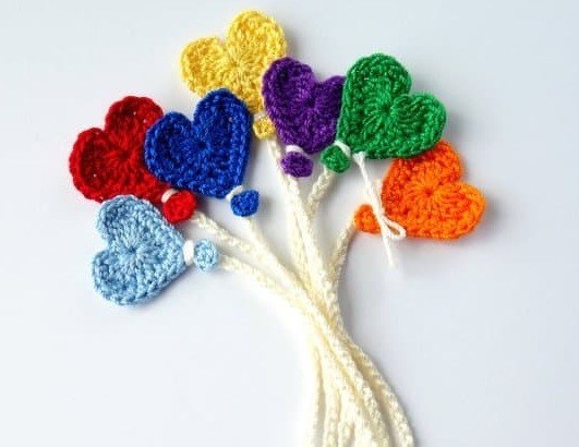 Crochet Heart Applique Crochet Heart Applique